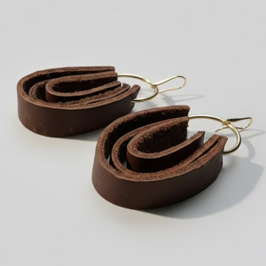 Leather Hoop Earrings