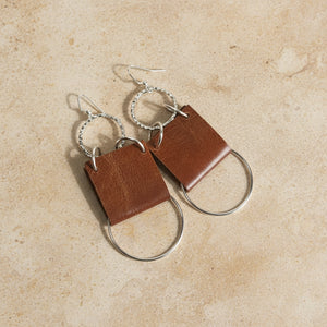 Leather Hoop Earrings