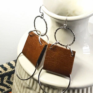 Leather Hoop Earrings
