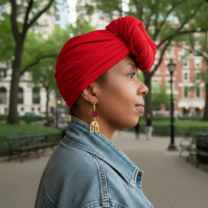 Abstract Leather and Brass Earrings