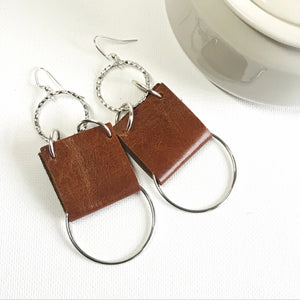 Leather Hoop Earrings