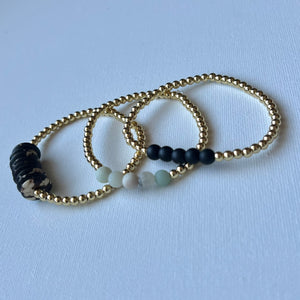 Gold bead bracelets