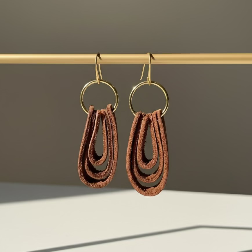 Leather Hoop Earrings