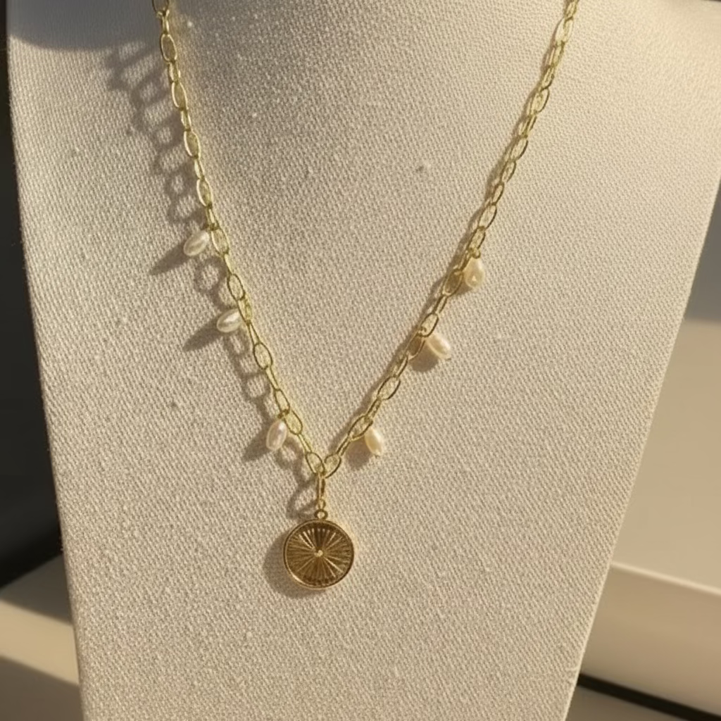Delicate Vintage Pearl Necklace - Gold-Filled Chain