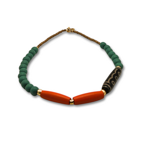 Turquoise and Orange Harmony Necklace