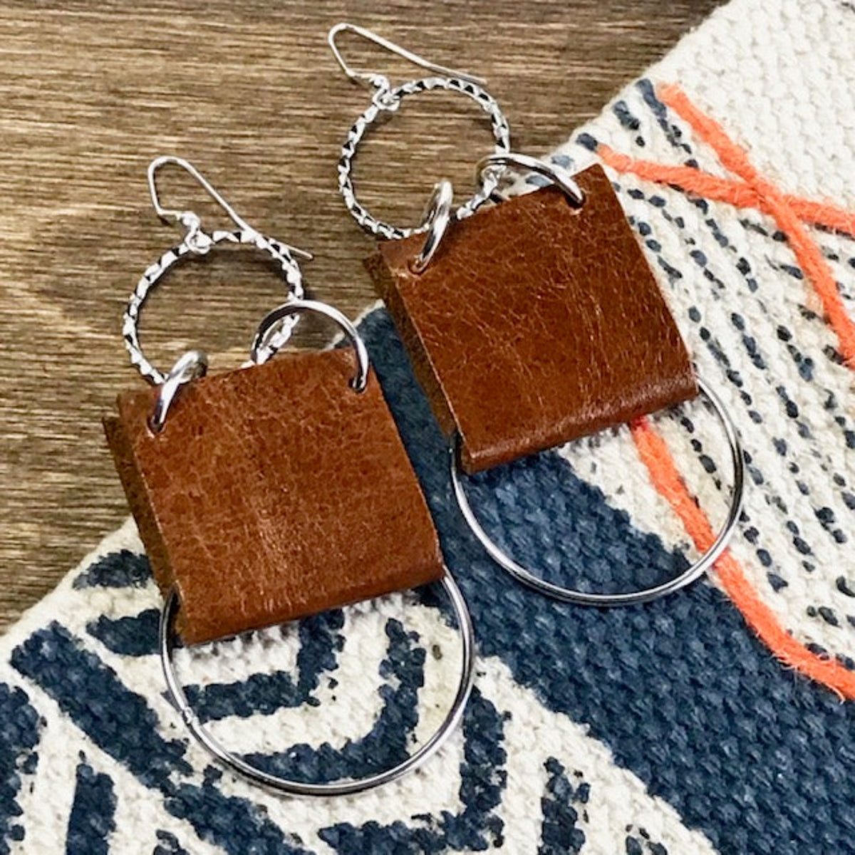 Leather Hoop Earrings