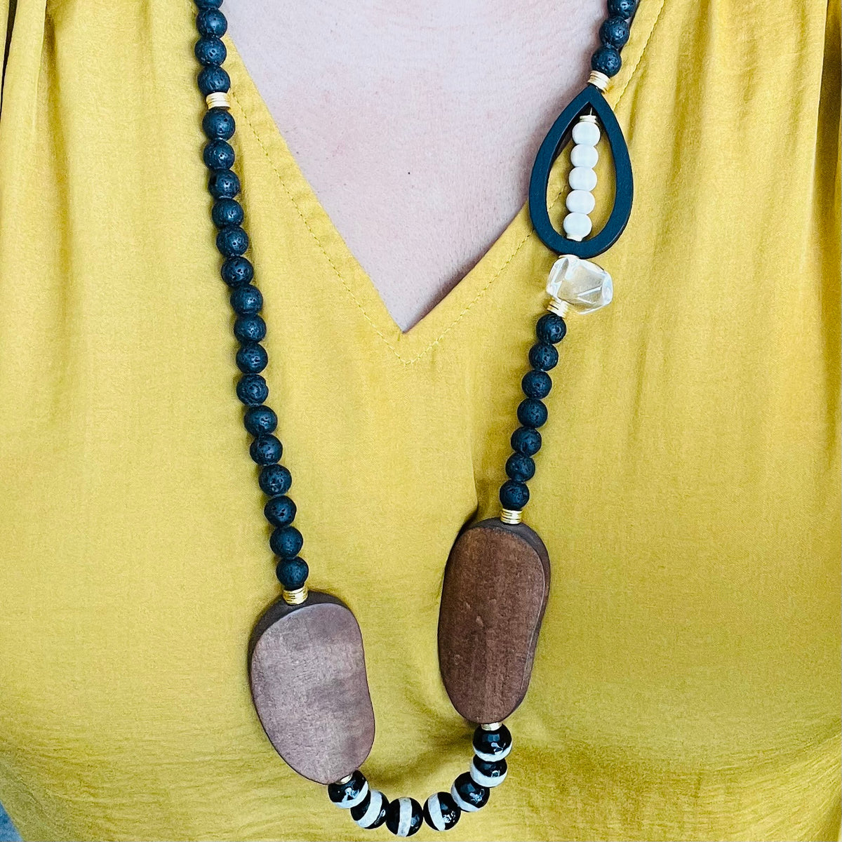 Black and White Boho Necklace