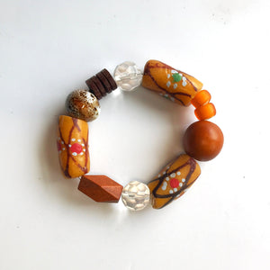 African Recycled Glass Bead Bracelet